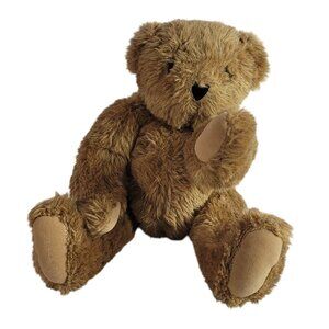 Vermont Teddy Bear Company Bear Plush Brown 15" Jointed Posable USA Vintage